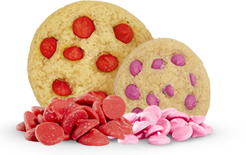 Cookies with Red and Pink Chocolate Chips