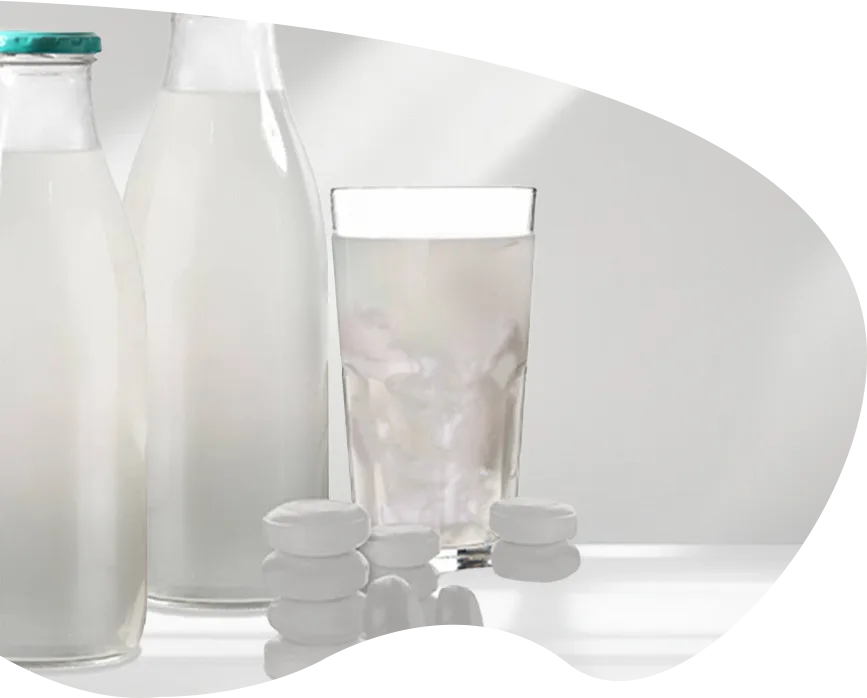 clear white drinks and panned hard candy
