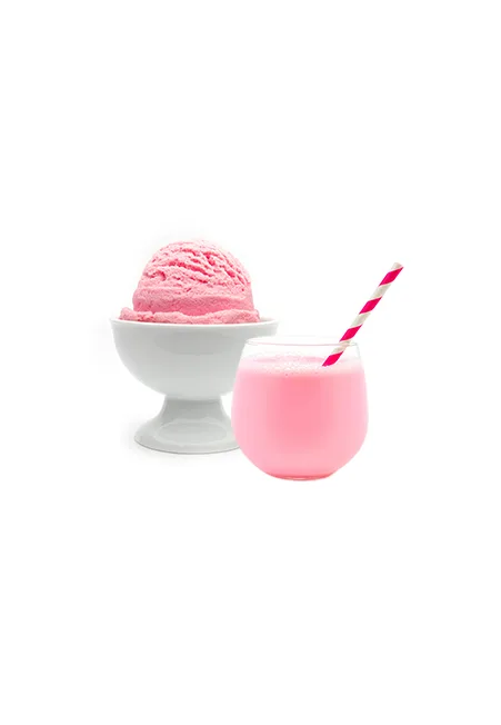pink ice cream and milk shake