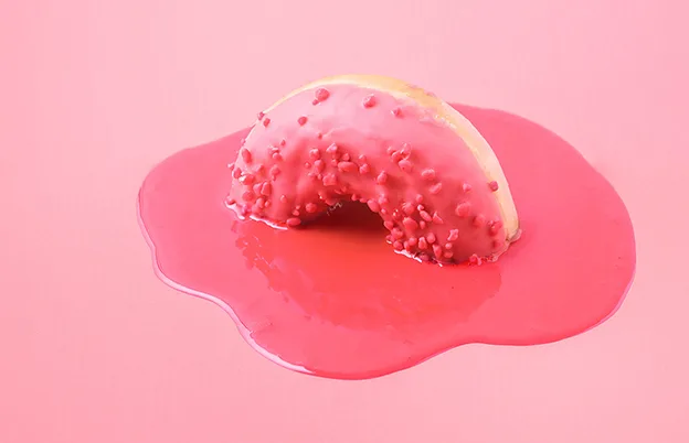 pink frosted donut