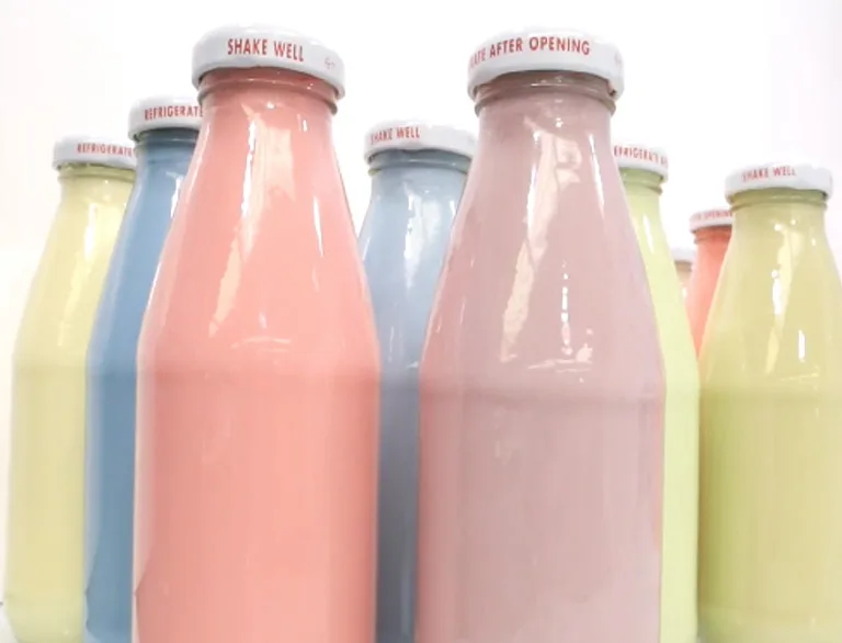 colorful dairy drinks