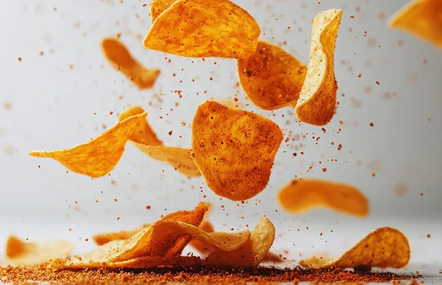 barbecue potato chips with seasoning