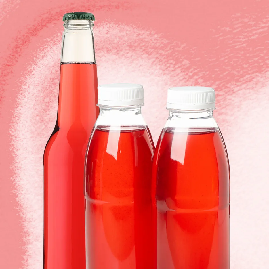 red bottled beverages