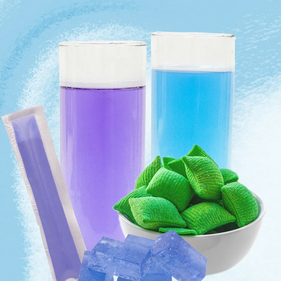 blue, green and purple snacks, candy and drinks