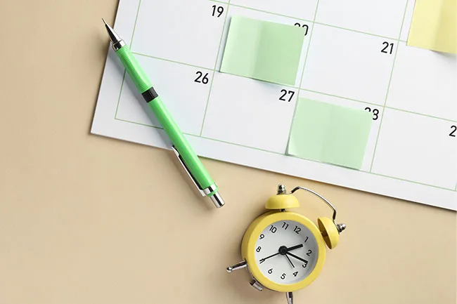 calendar and clock