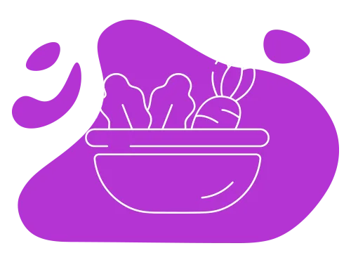 clean label icon with healthy foods in basket
