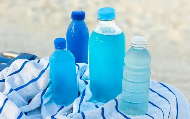 four natural blue beverages